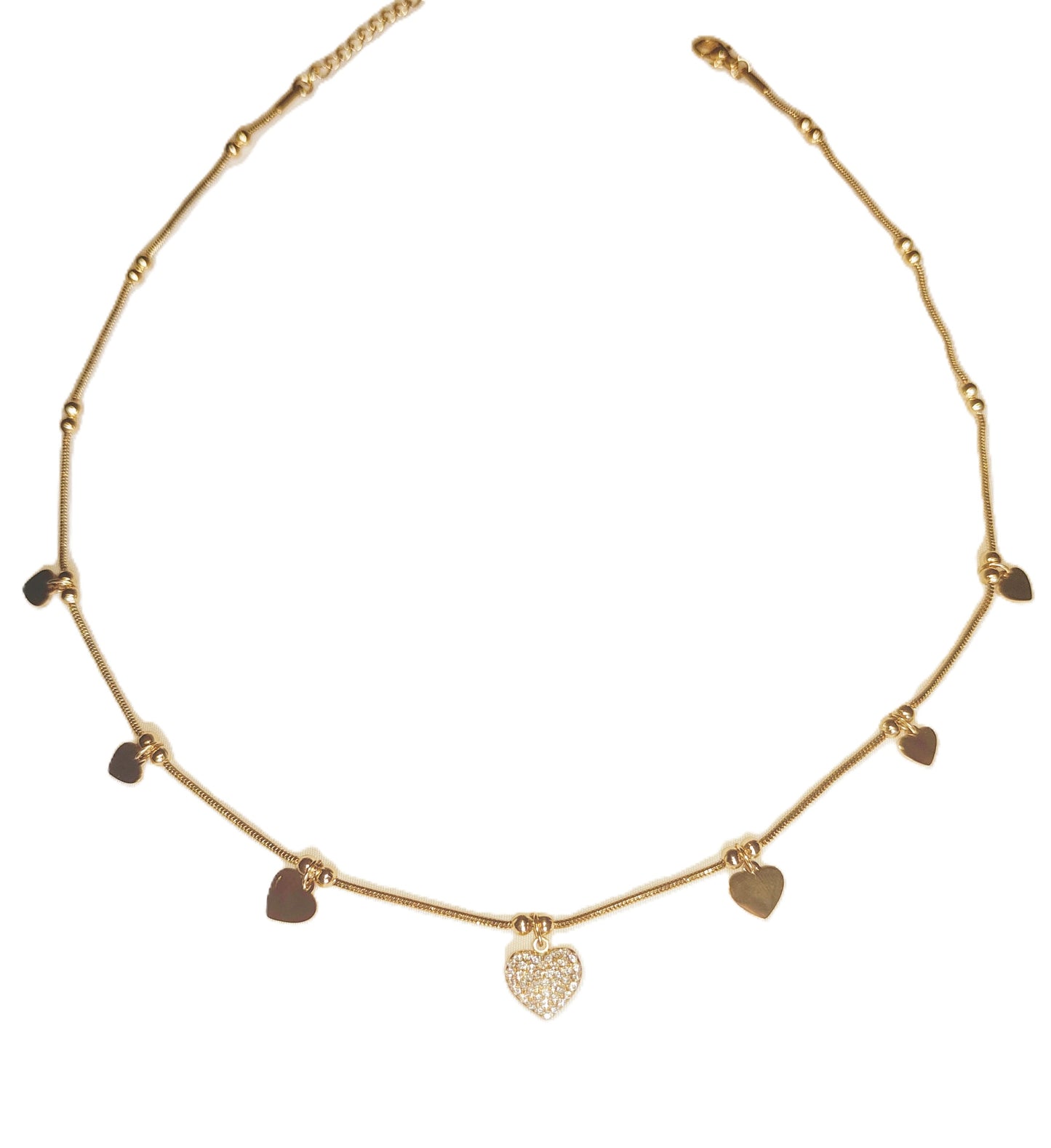 Collana cuoricini con tocco di diamanti
