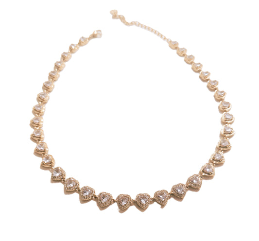Collana a cuoricini con diamanti