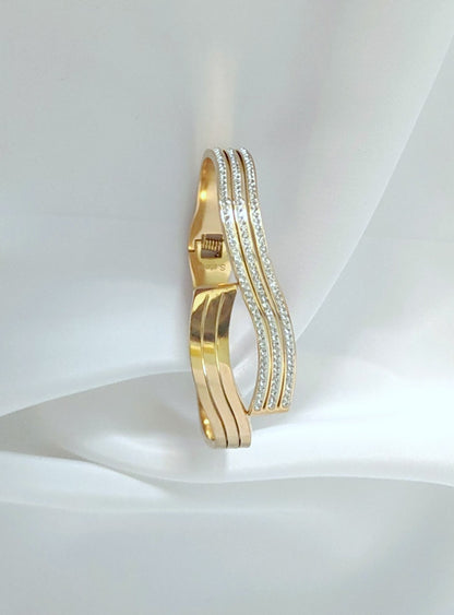 Bracciale "Onda di luce" in acciaio inossidabile