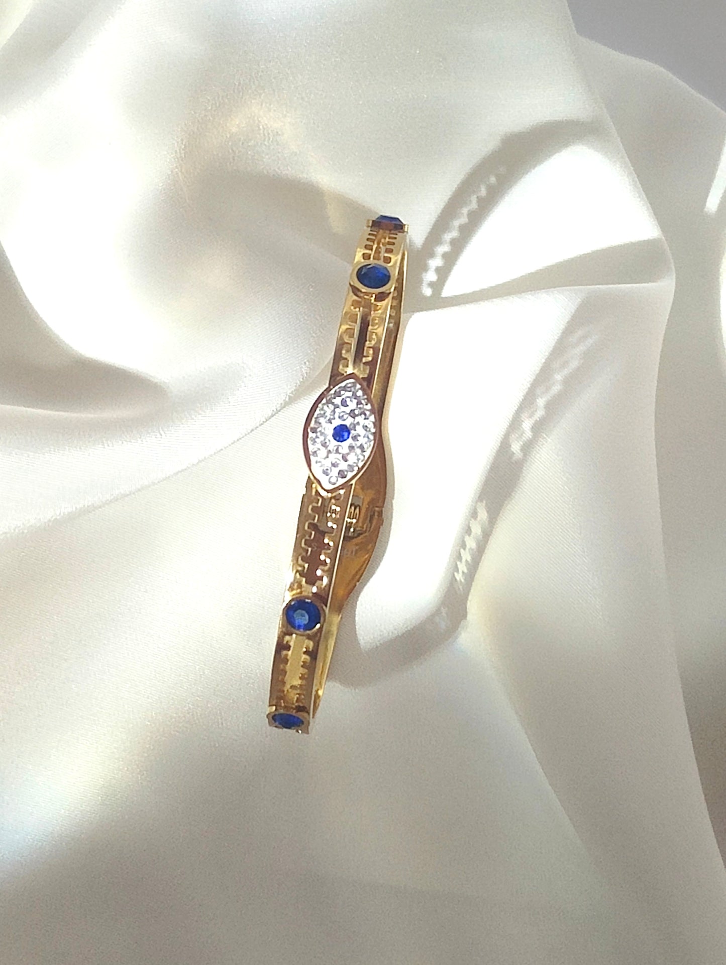 Bracciale Mystic blue in acciaio inossidabile color oro