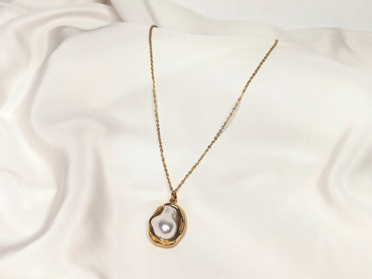 Collana a pendente con perla bianca di acqua dolce