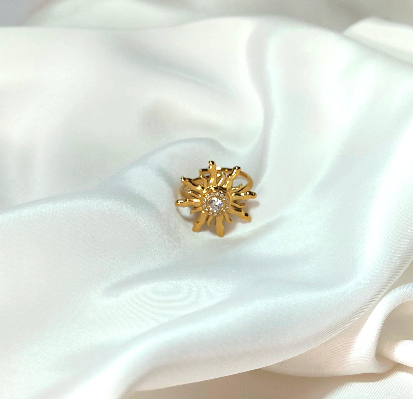 Anello golden sun in acciaio inossidabile