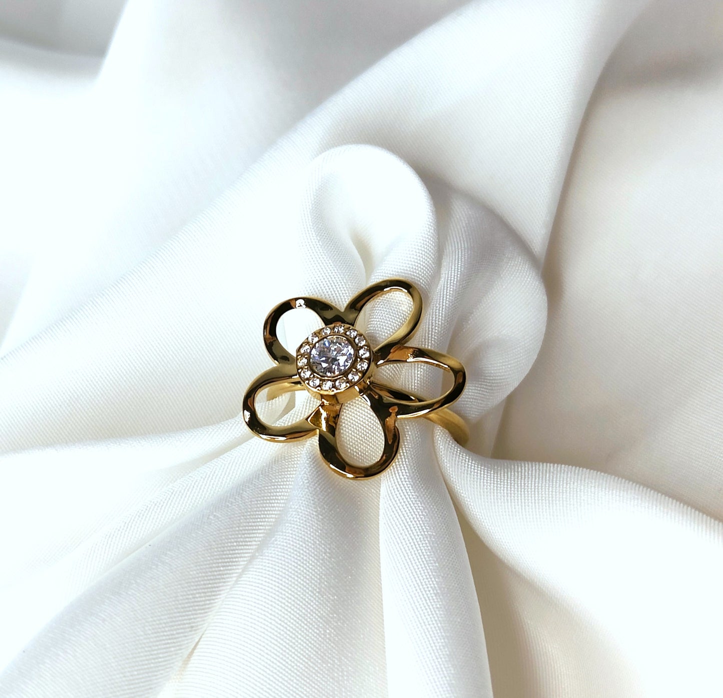 Anello margherita in acciaio inossidabile