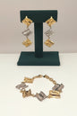 3 pezzi set coordinato: orecchini e bracciale in acciaio inossidabile 316l